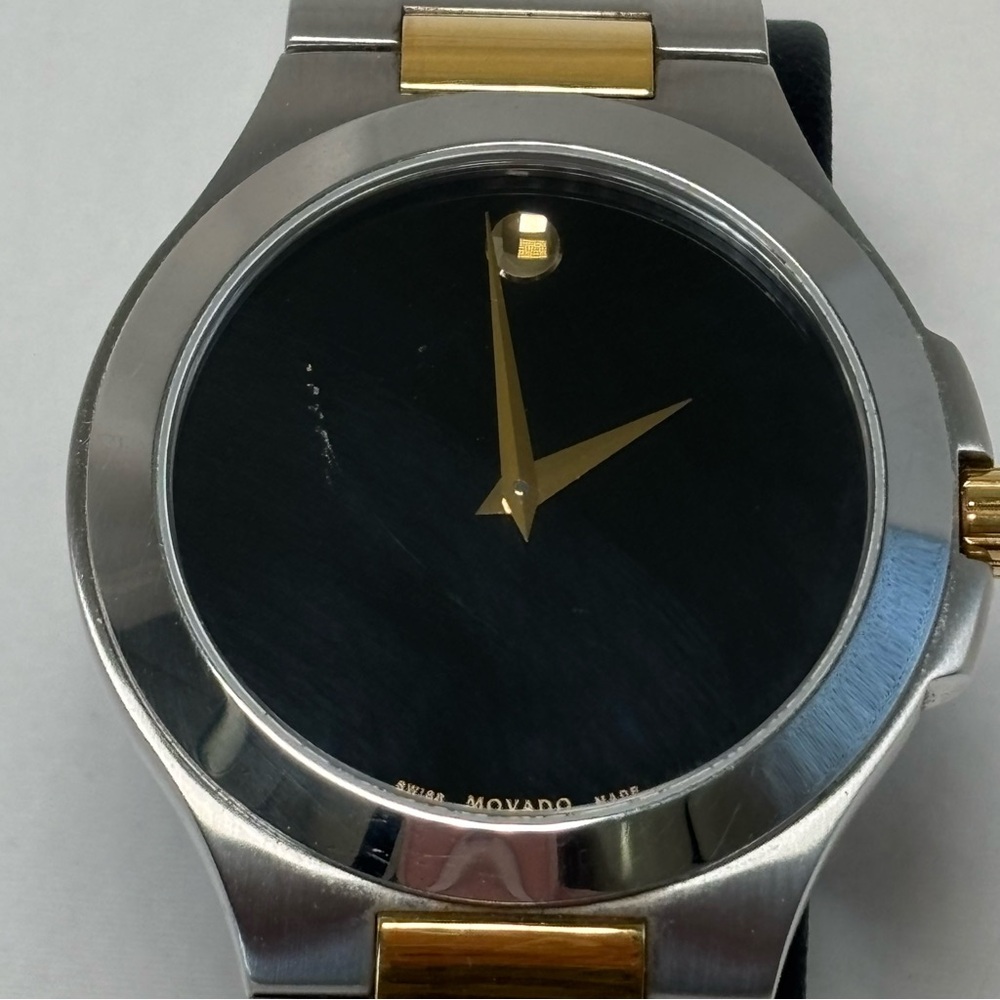 Movado Two-Tone Stainless Steel Watch with Black Dial - Picture 2 of 14